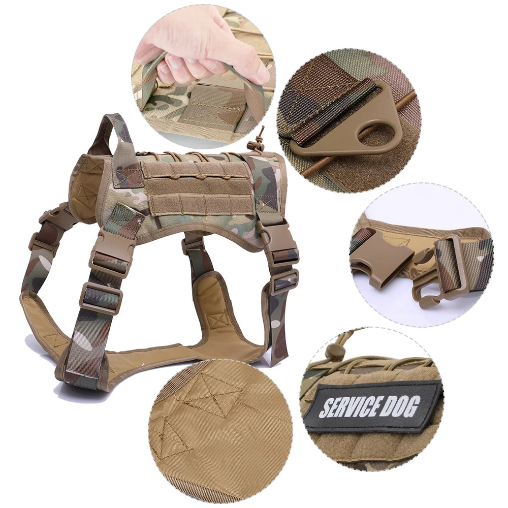 Tactical Dog Harnesses Pet Training Vest Harness for Medium Large Dogs No Pull Adjustable K9 Working Easy Control with Handle